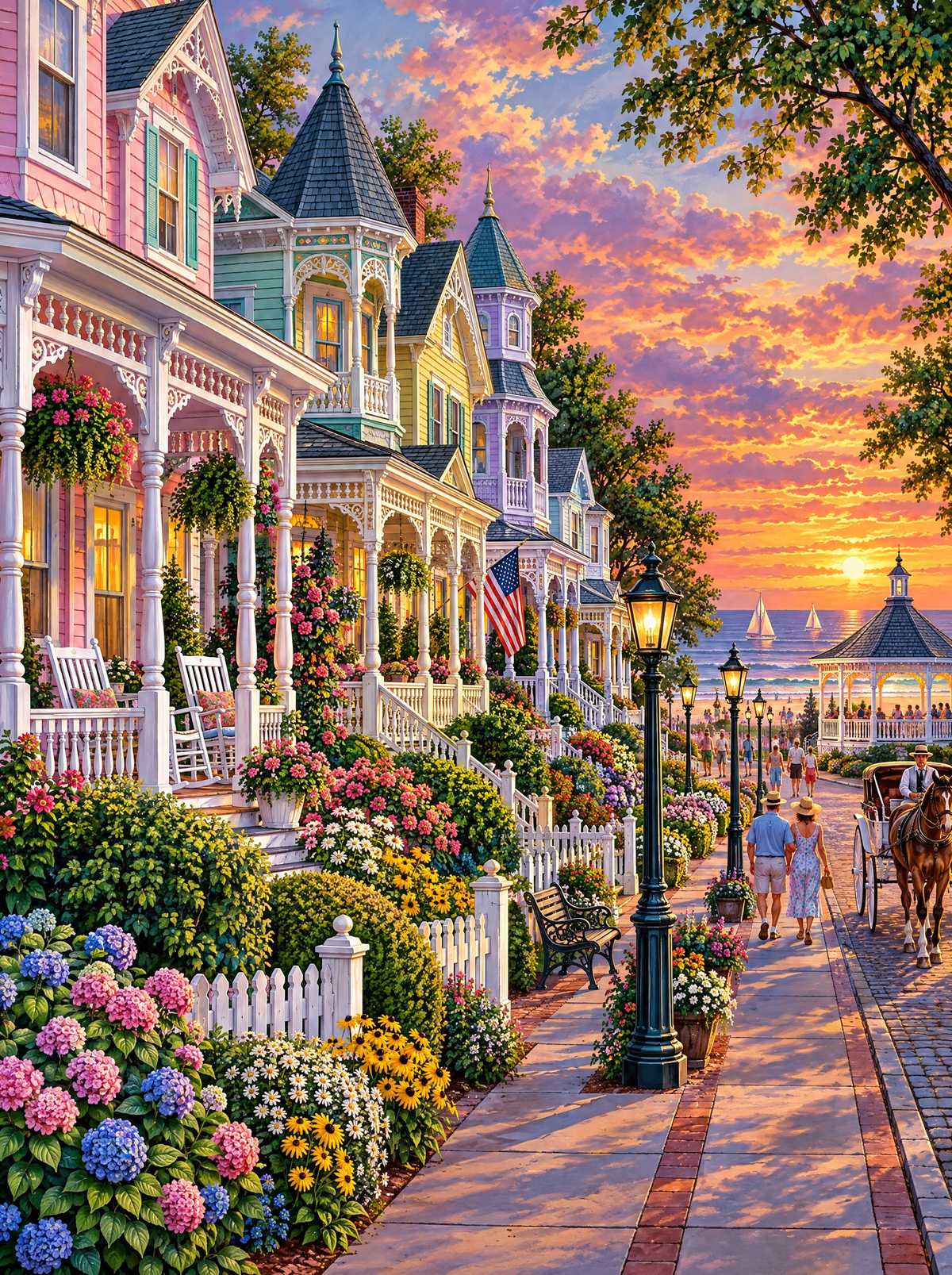 Painted Ladies Seaside Sunset