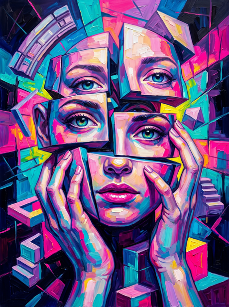 Palette Knife Fractured Face