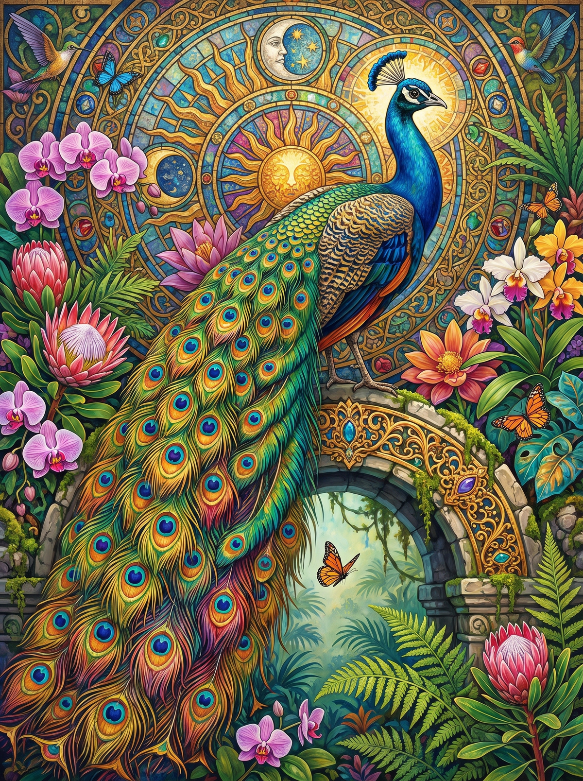 Peacock And The Sun Mandala