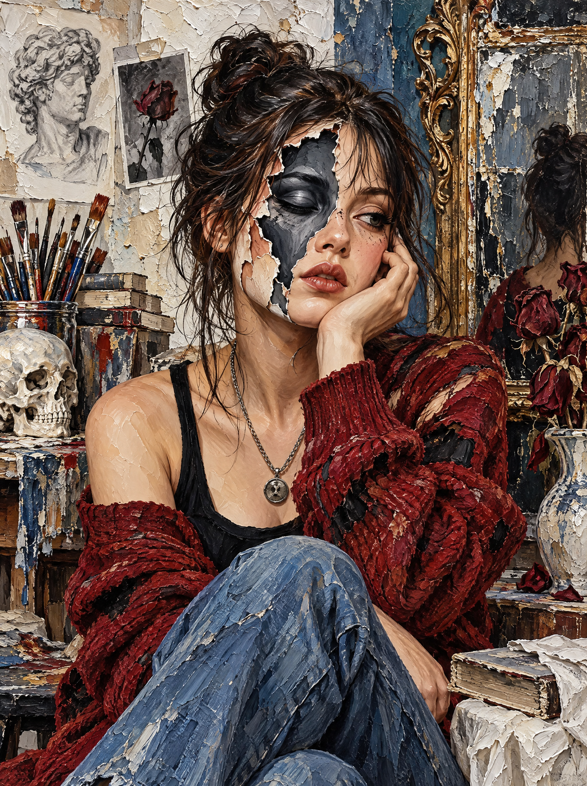Peeling Portrait In The Studio