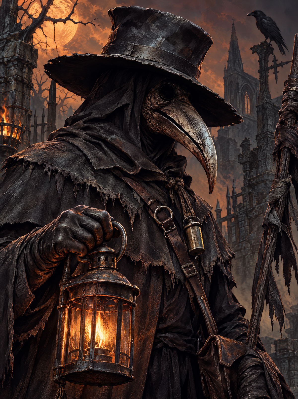 Plague Doctor With Lantern
