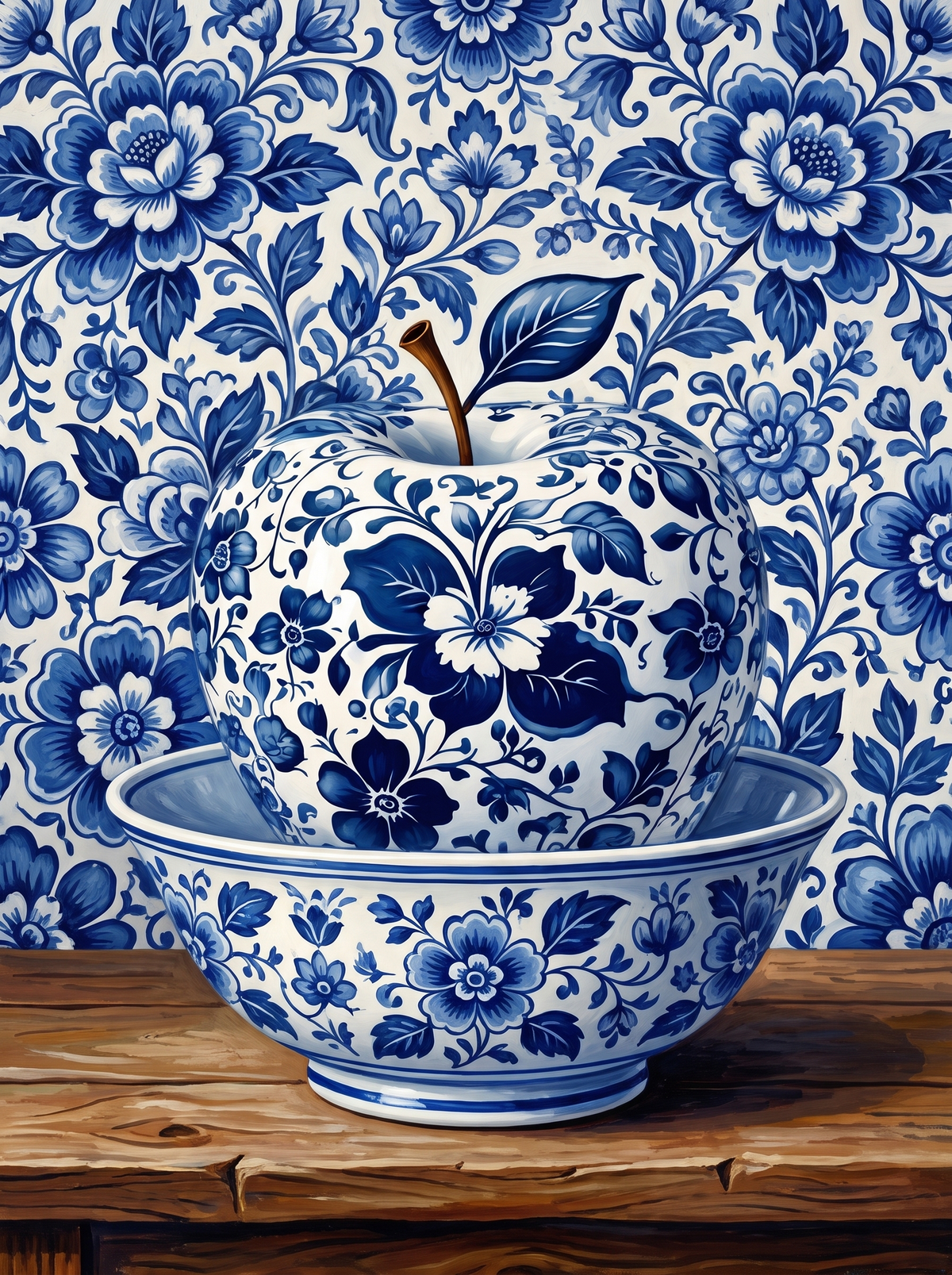 Porcelain Apple In A Bowl