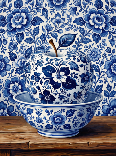 Porcelain Apple In A Bowl