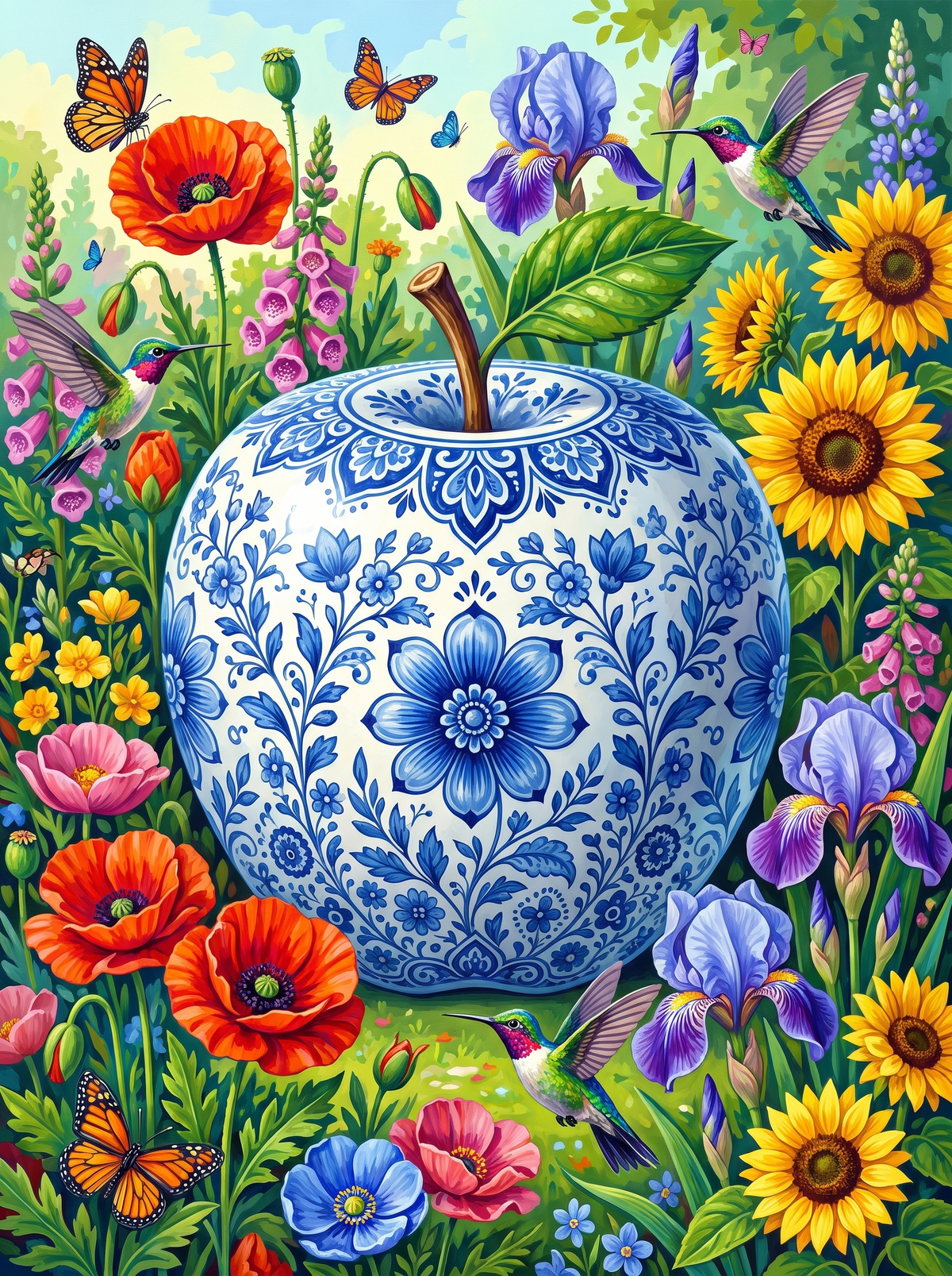 Porcelain Apple In The Meadow