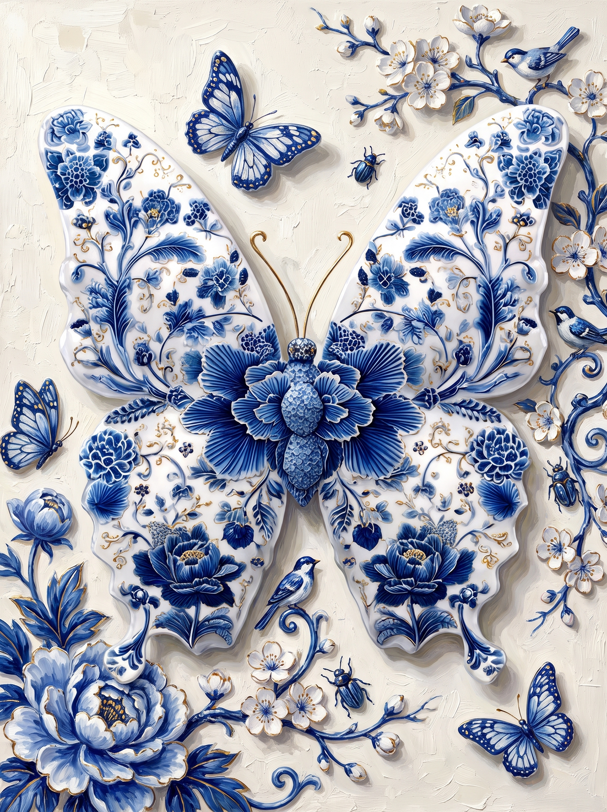 Porcelain Blue Butterfly