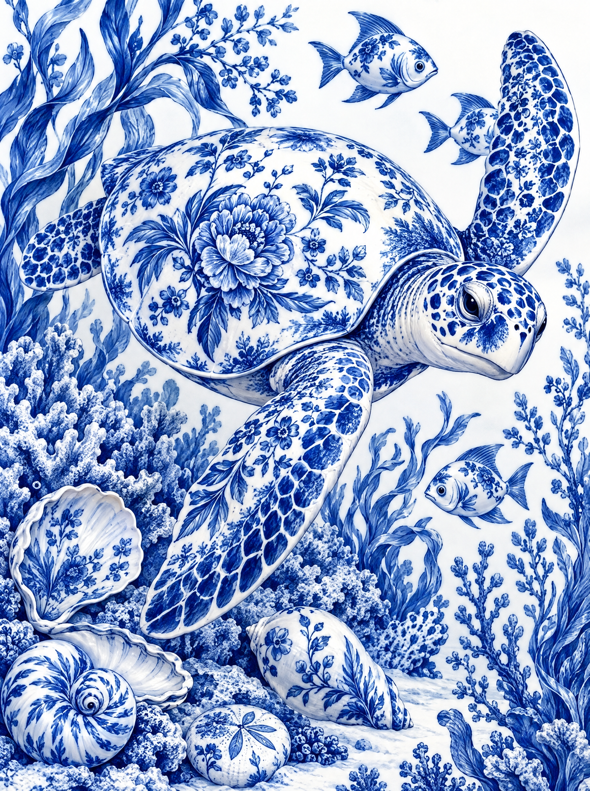 Porcelain Blue Sea Turtle