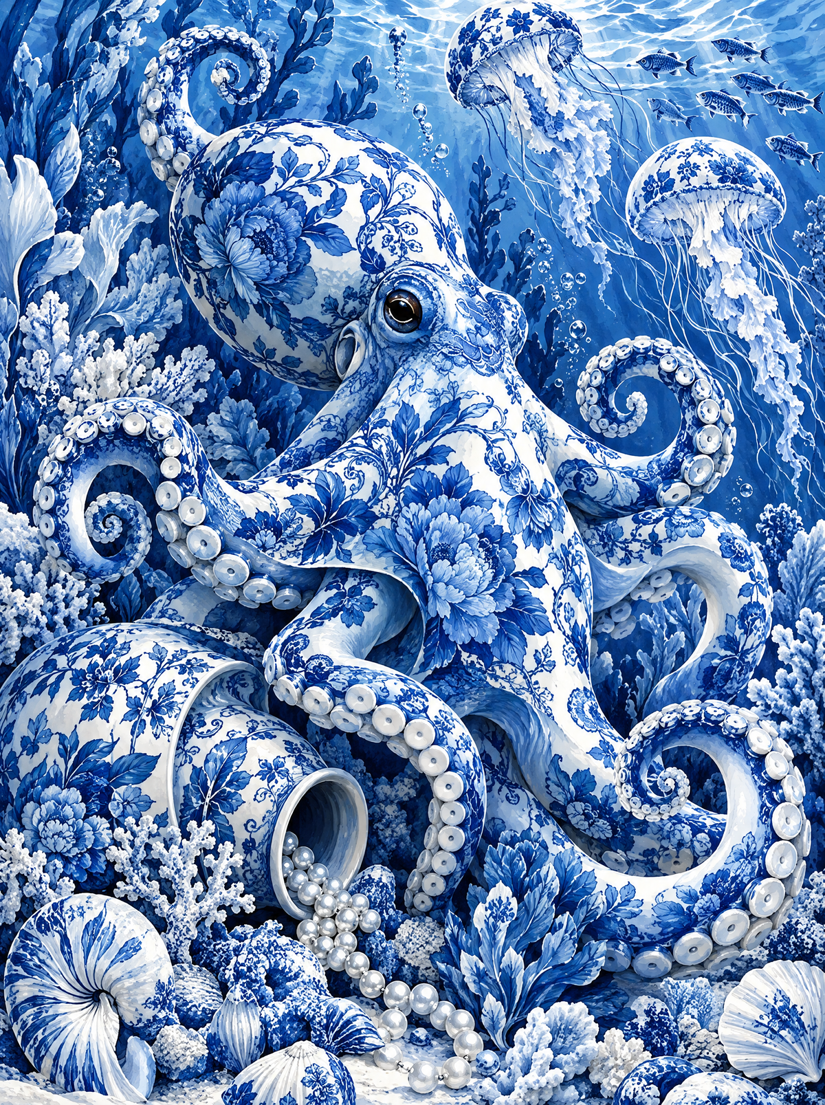 Porcelain Octopus And Pearls