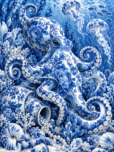 Porcelain Octopus And Pearls