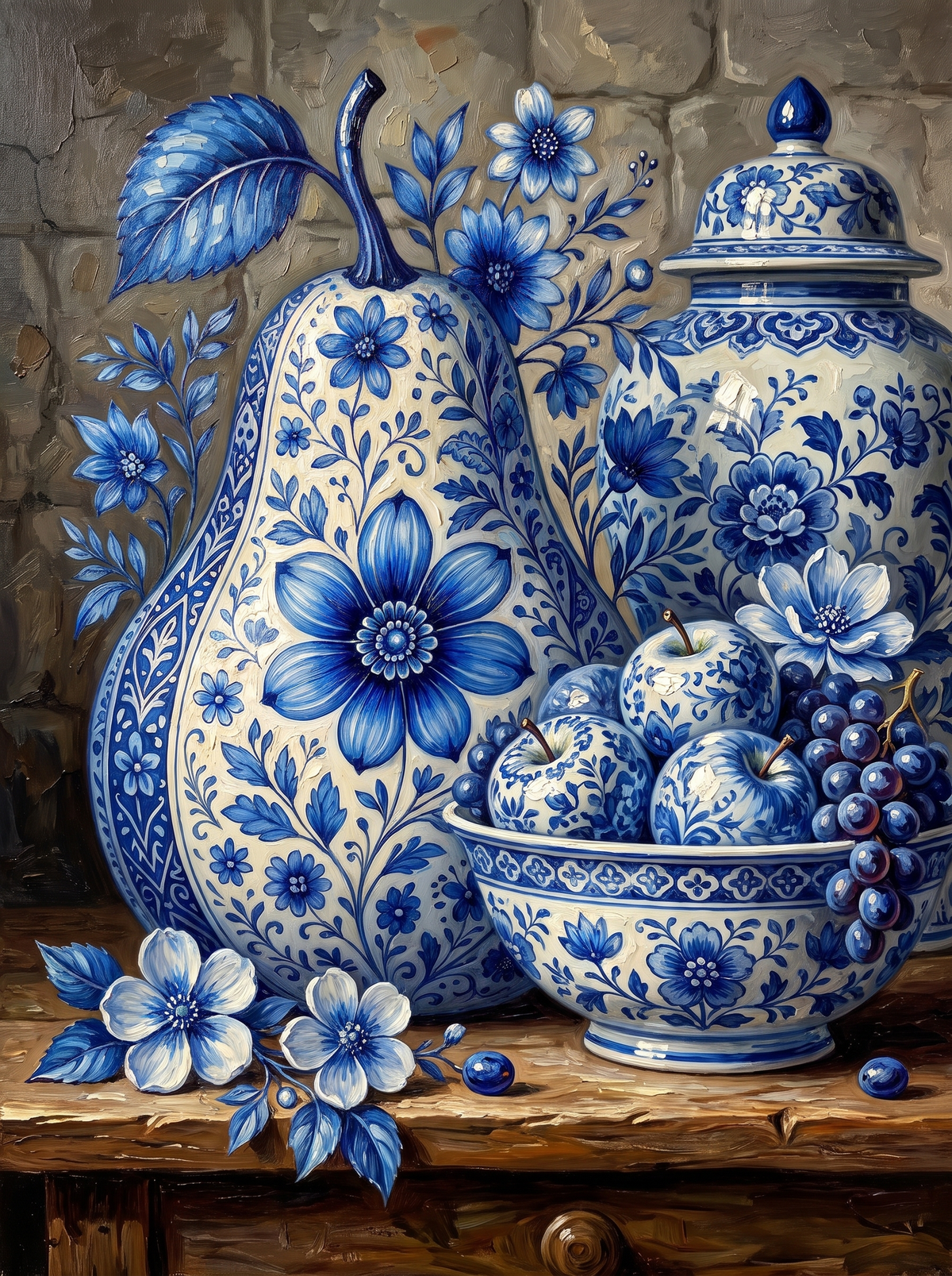 Porcelain Pear Still Life
