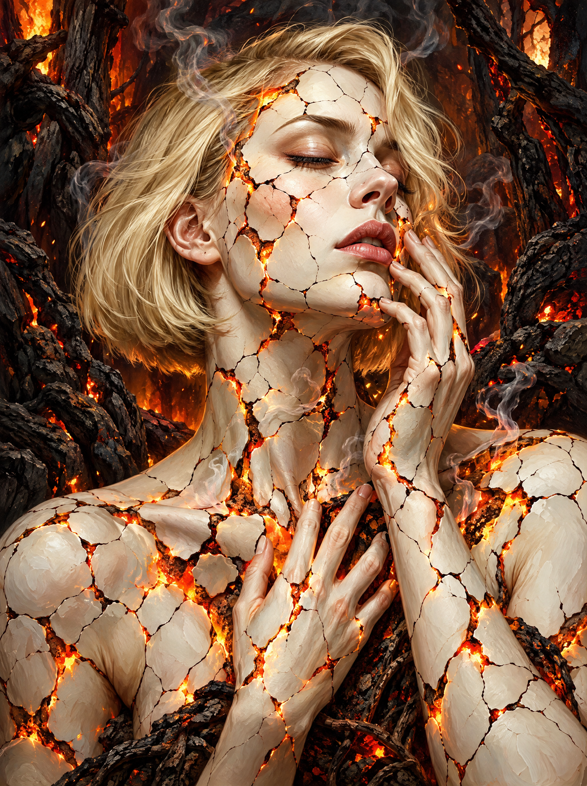 Porcelain Woman of Embers