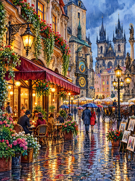 Prague Astronomical Clock Square (150 Color Diamond Painting)