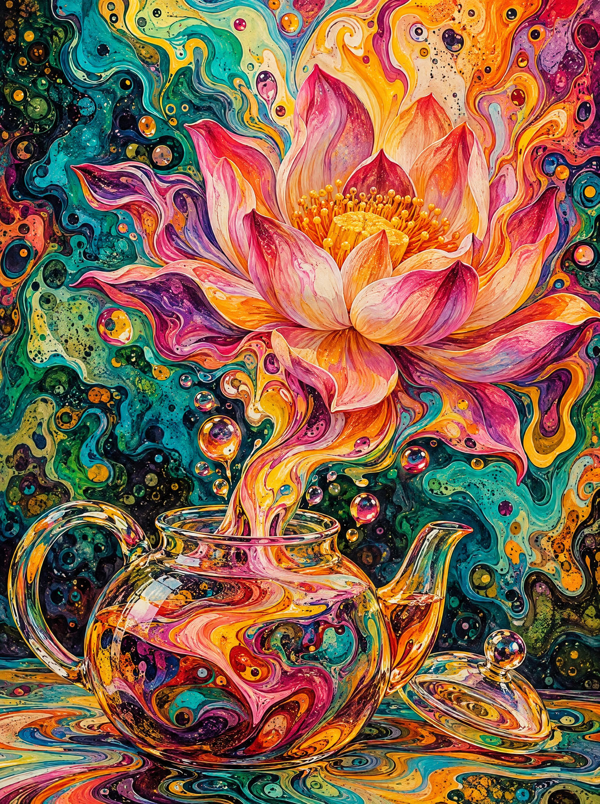Psychedelic Lotus Teapot