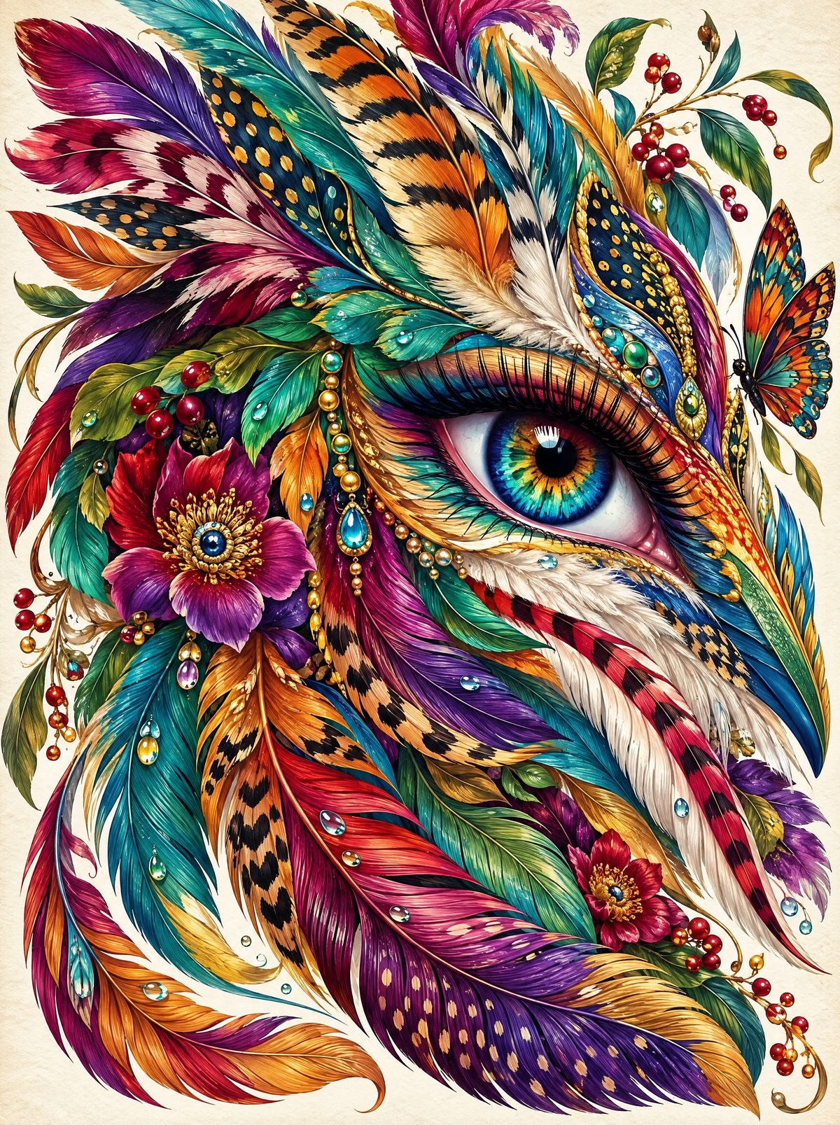 Rainbow Feathered Eye
