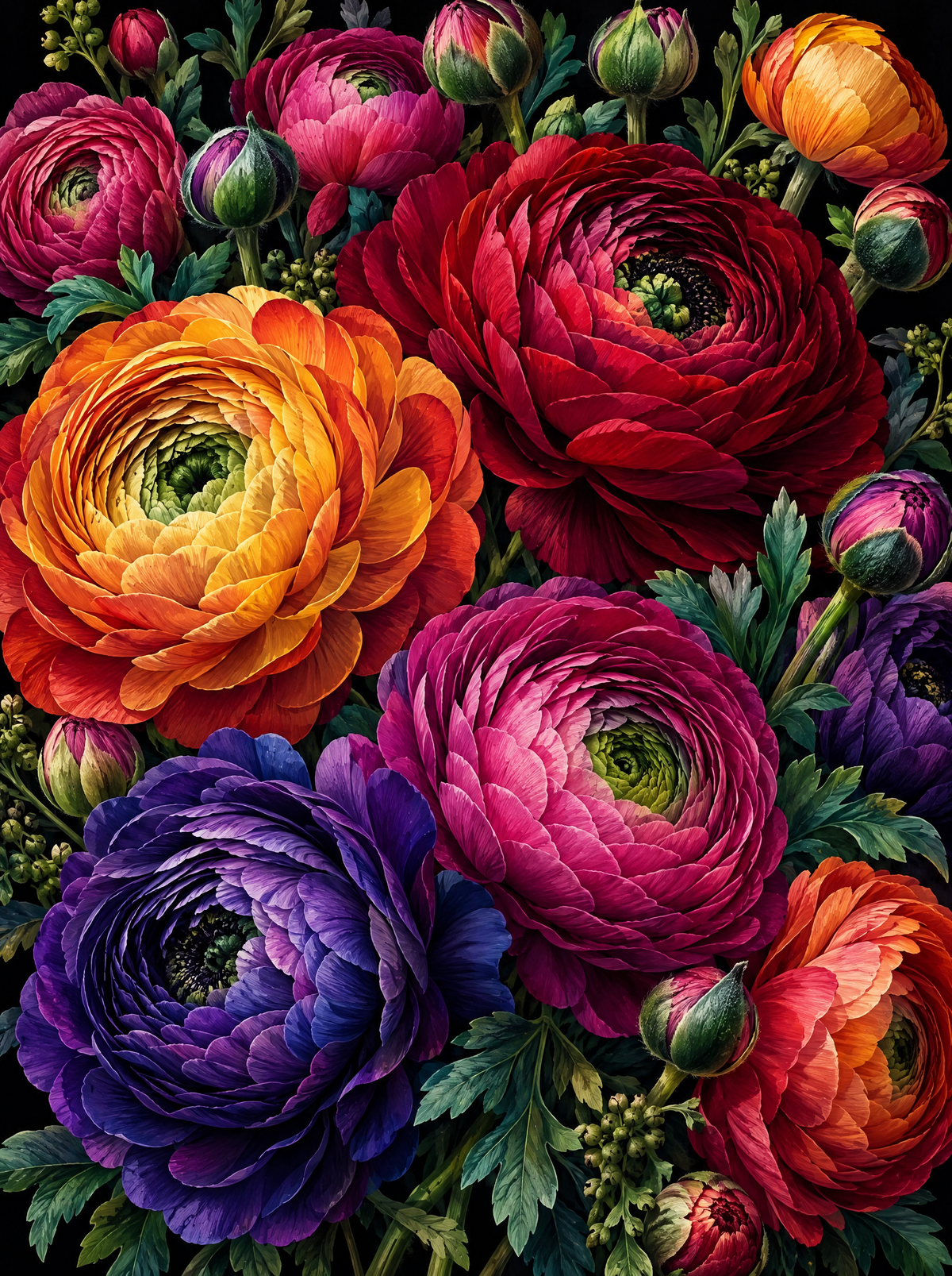 Ranunculus In Full Bloom