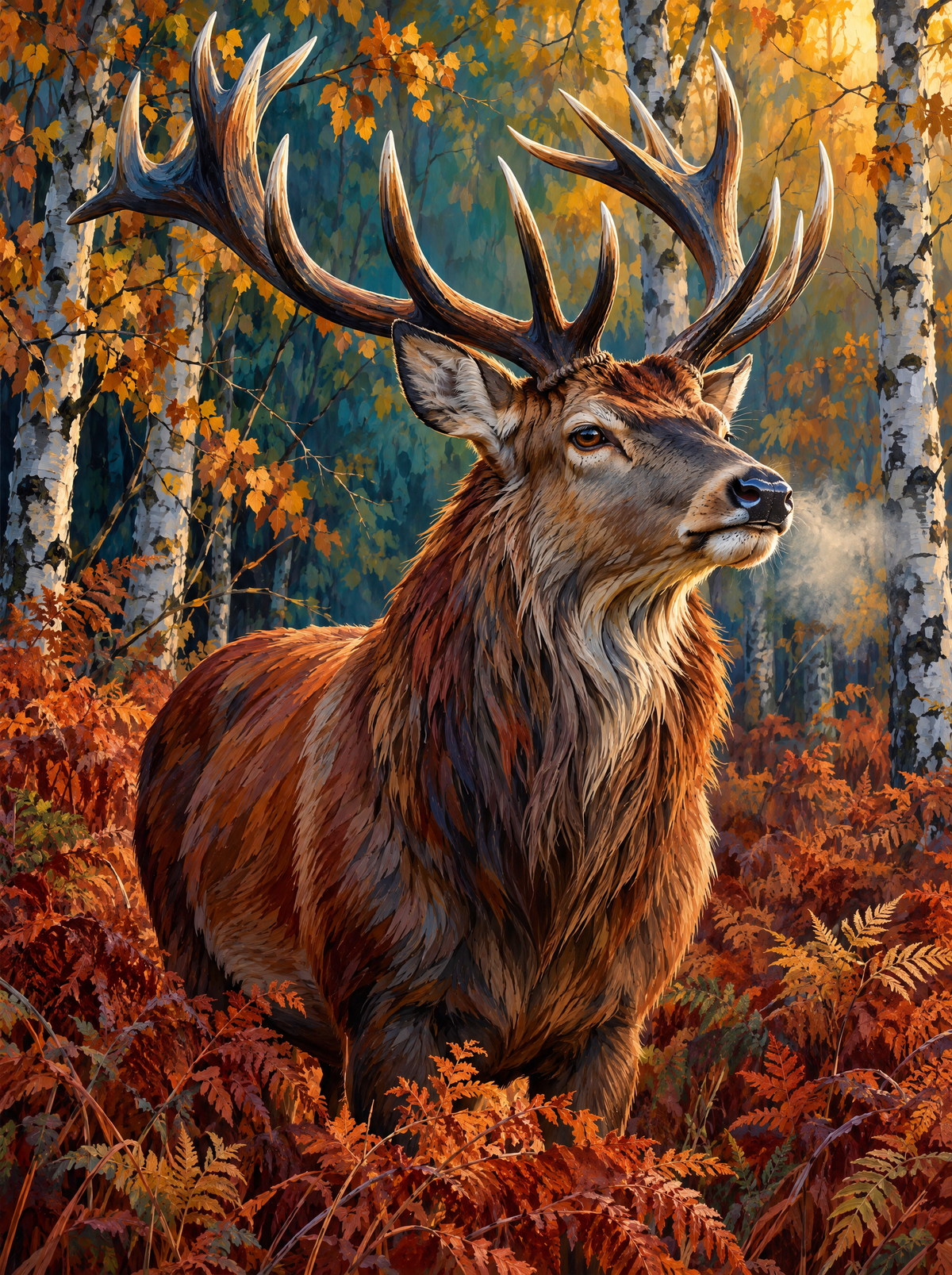 Red Stag In Autumn Bracken