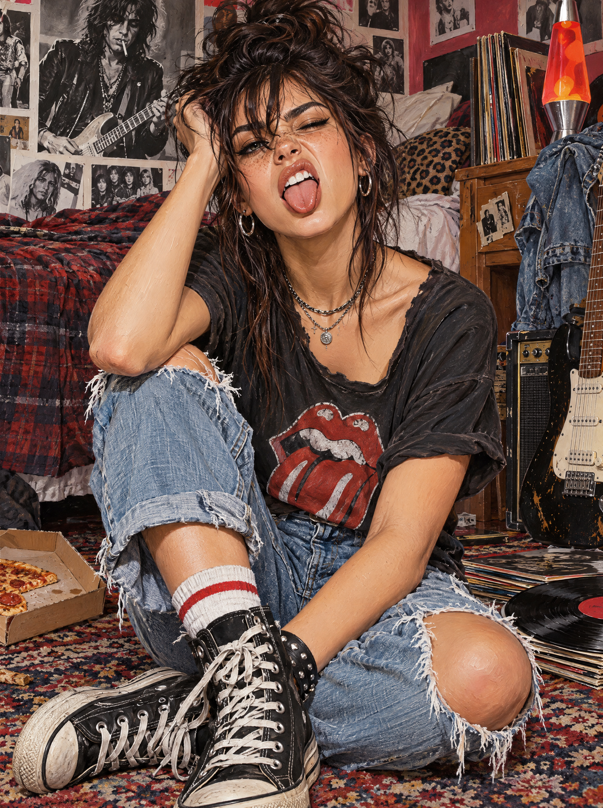 Rocker Girl Tongue Out