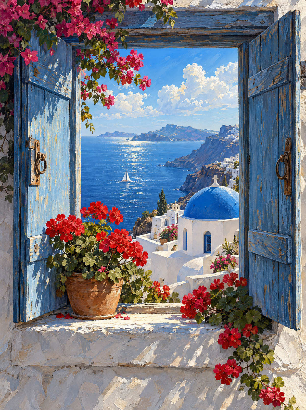Santorini Blue Shutters
