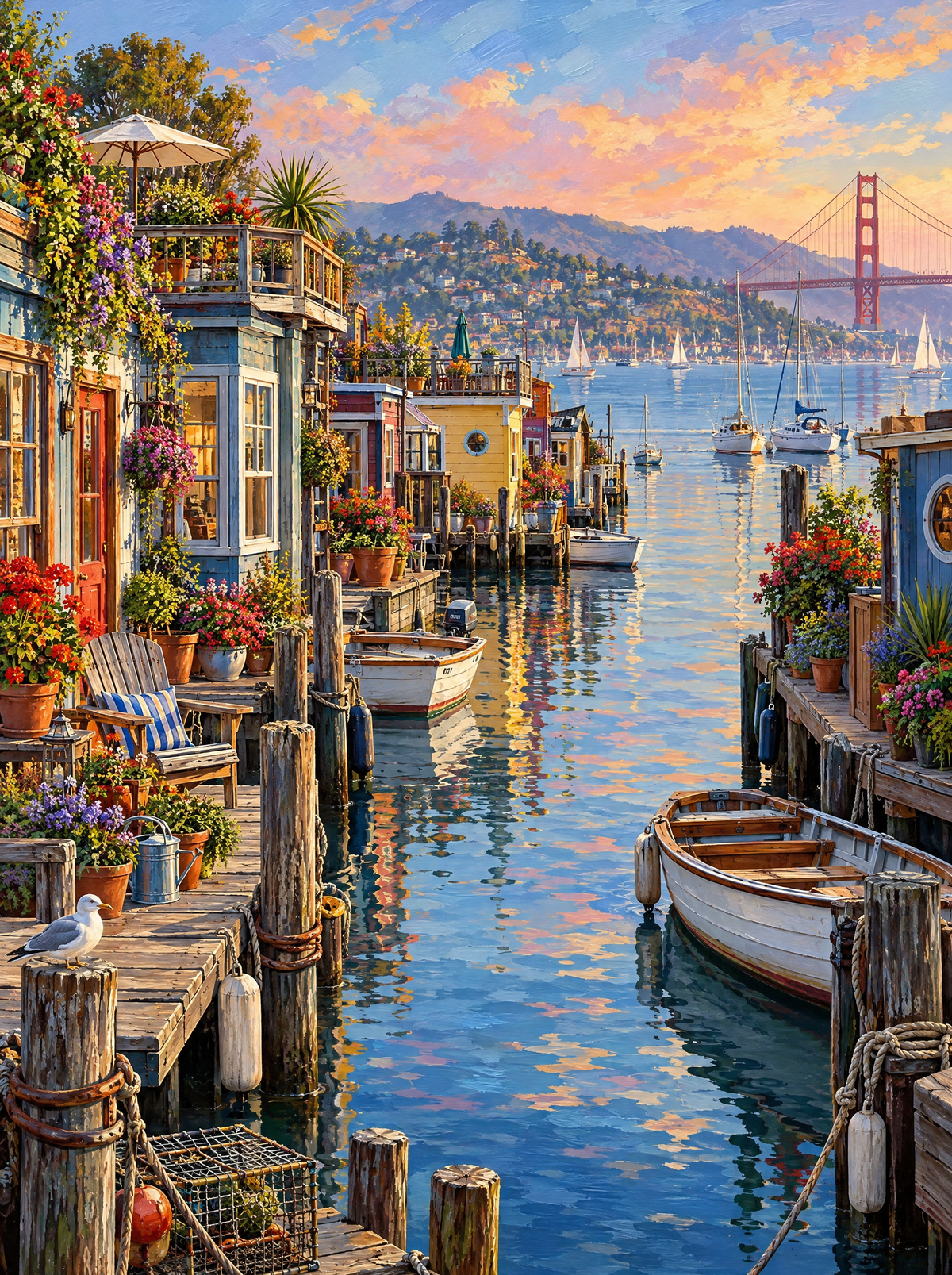 Sausalito Houseboats Golden Gate