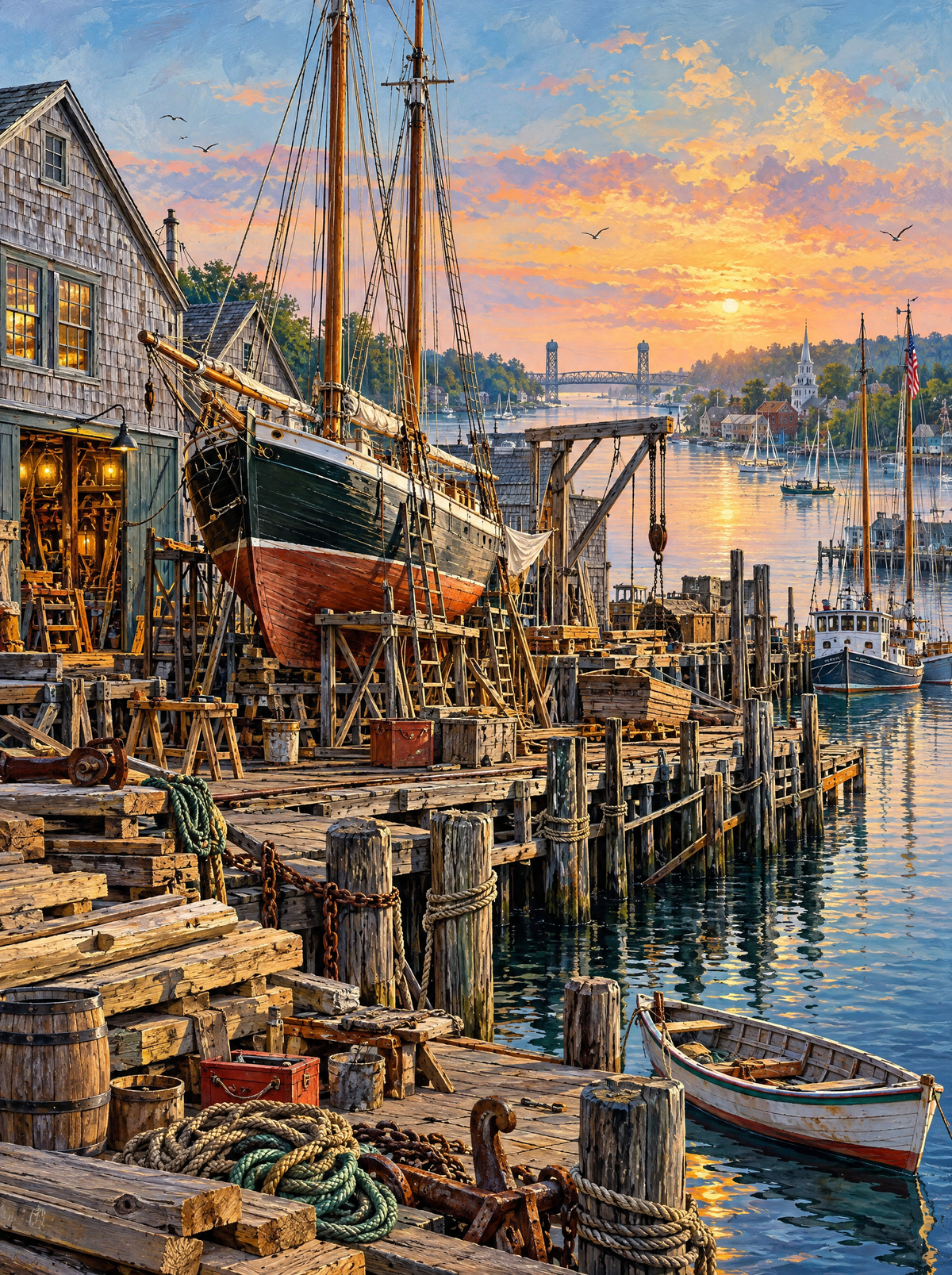 Schooner Drydock Sunset