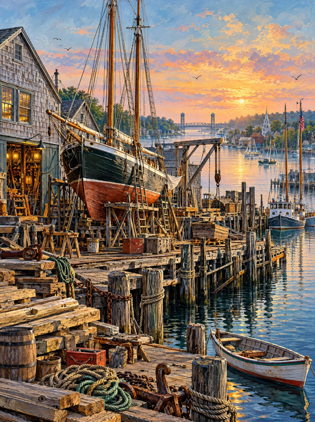 Schooner Drydock Sunset
