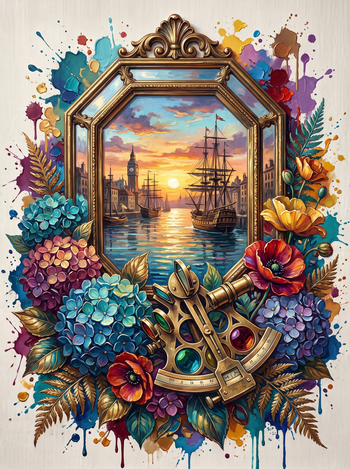 Sextant And Tall Ships