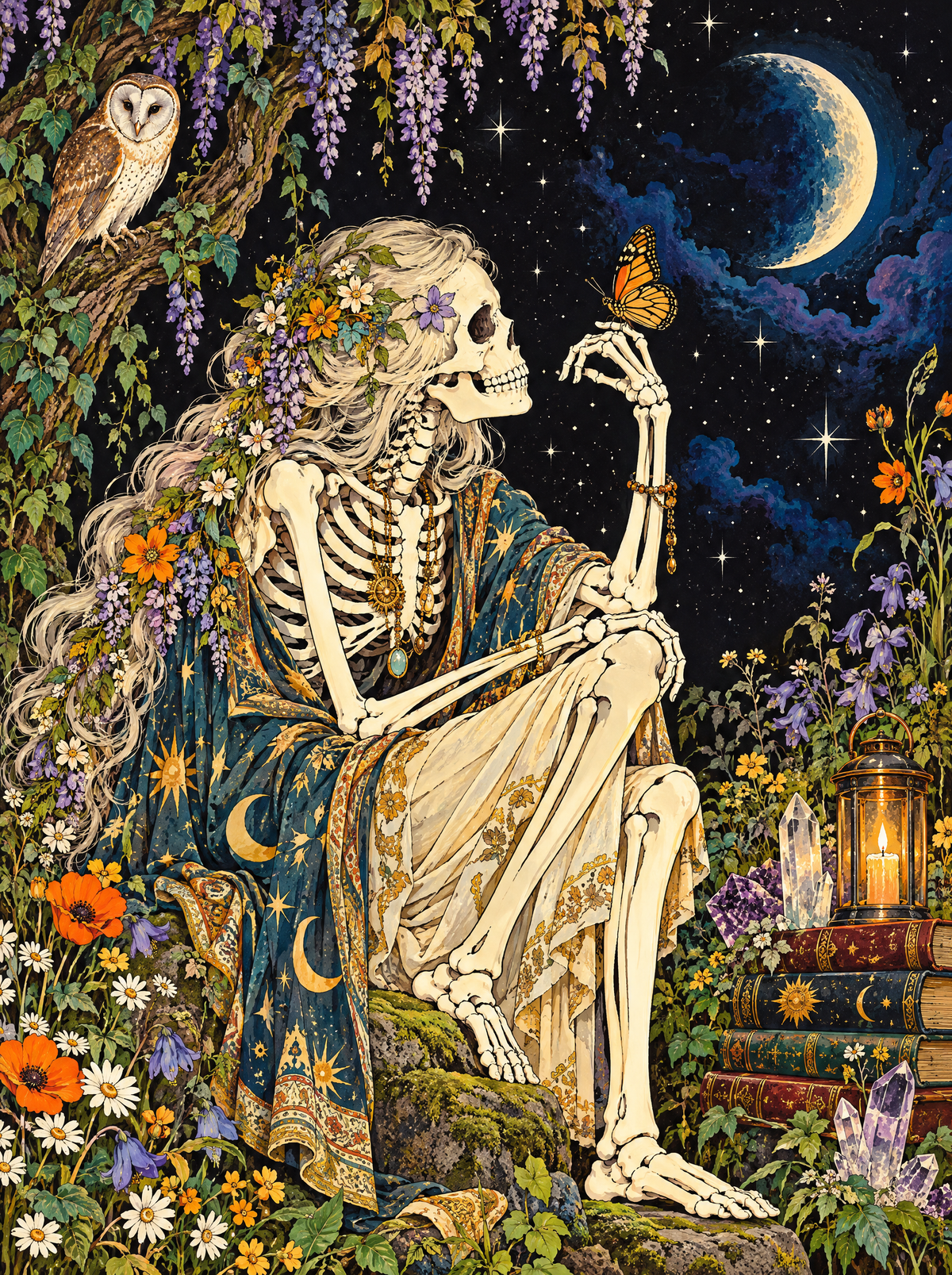 Skeleton With A Monarch Butterfly