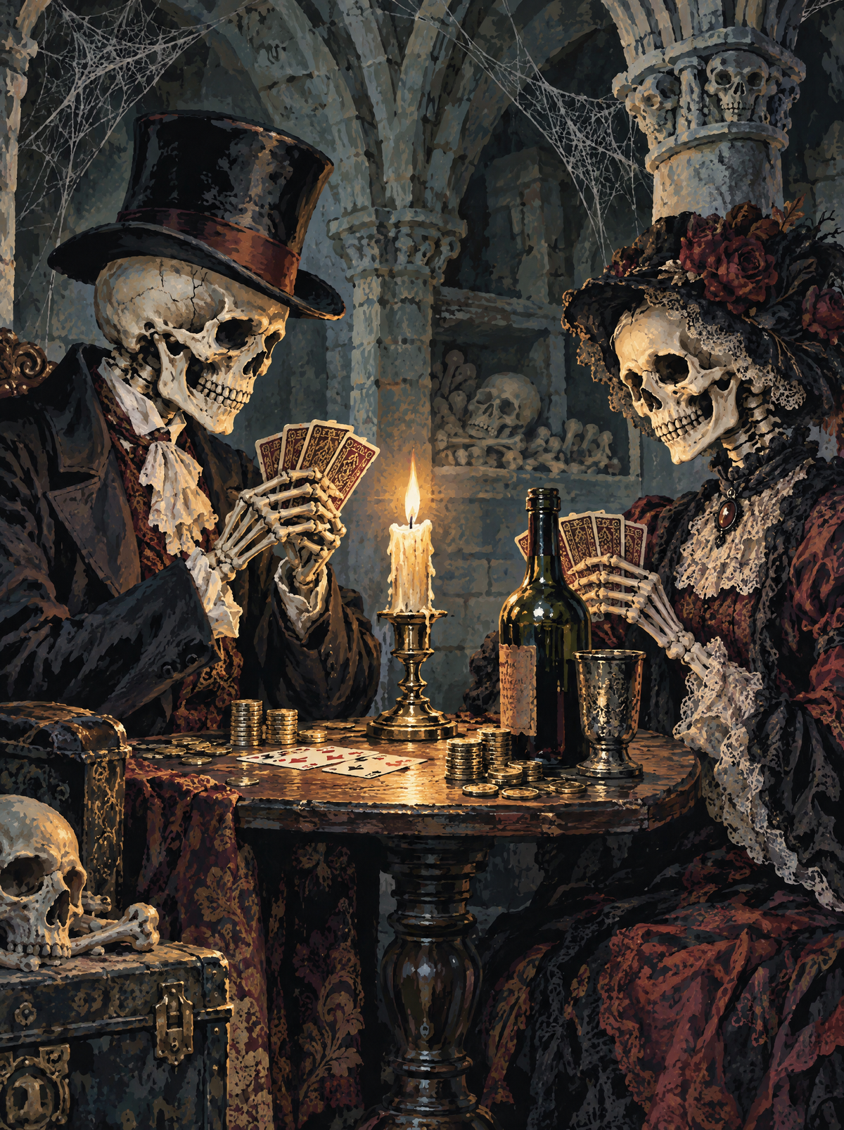 Skeletons At The Card Table