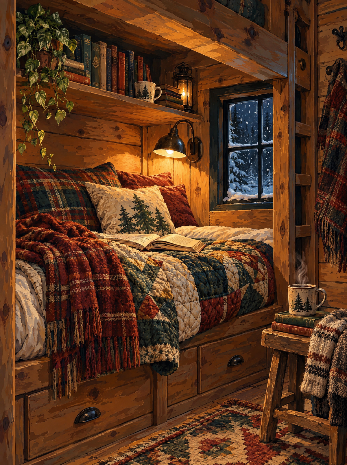 Snowbound Cabin Reading Nook