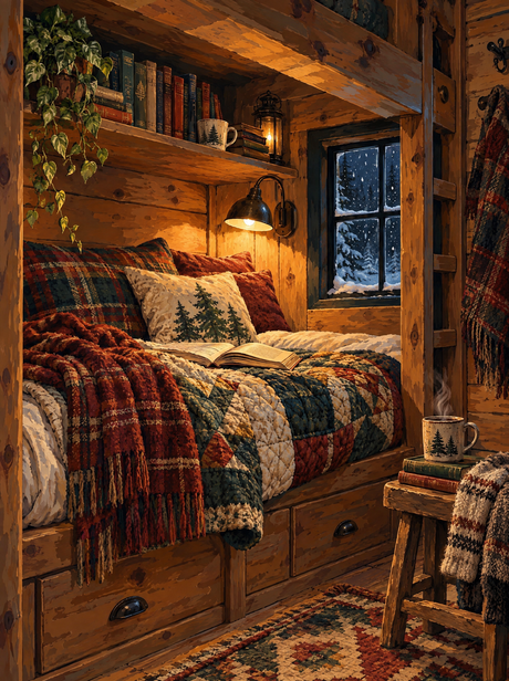 Snowbound Cabin Reading Nook