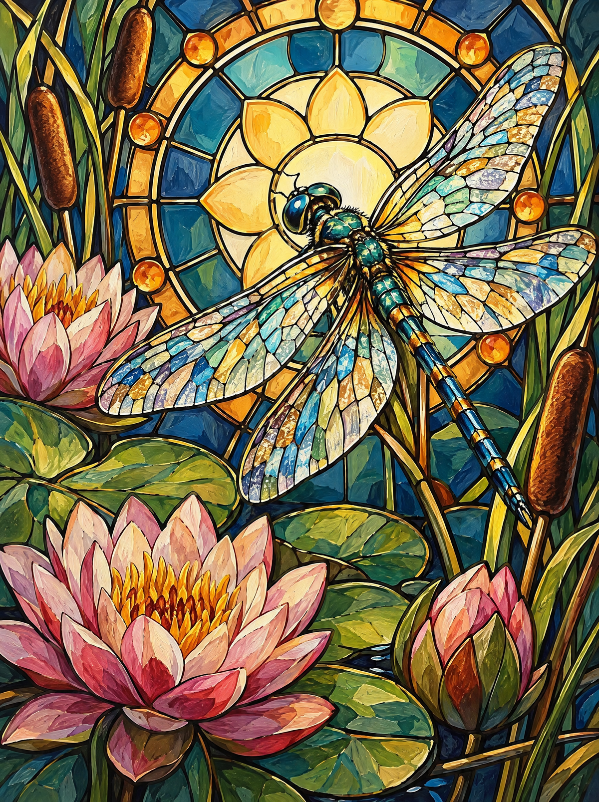 Stained Glass Dragonfly