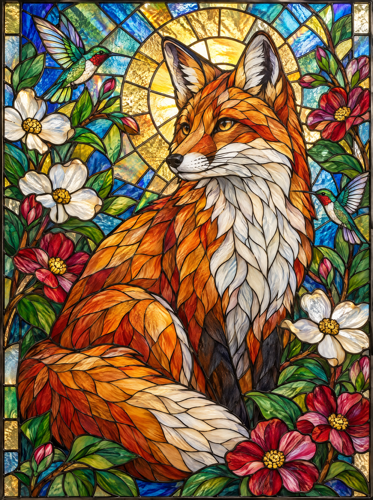 Stained Glass Red Fox
