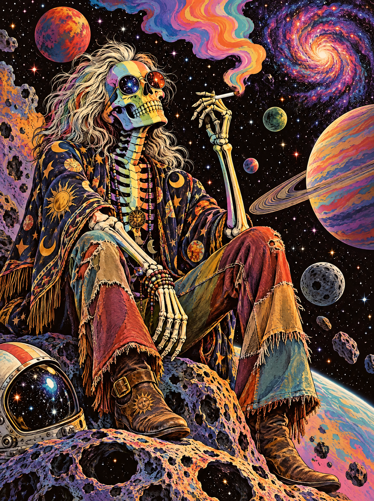 Stargazing Hippie Skeleton