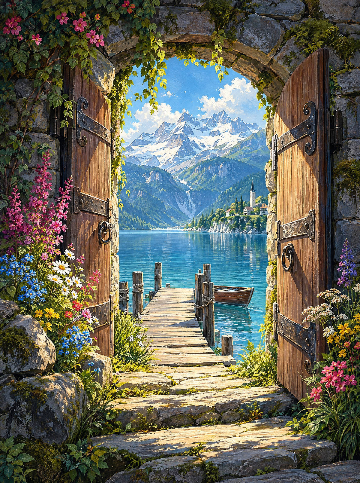 Stone Arch To The Alps