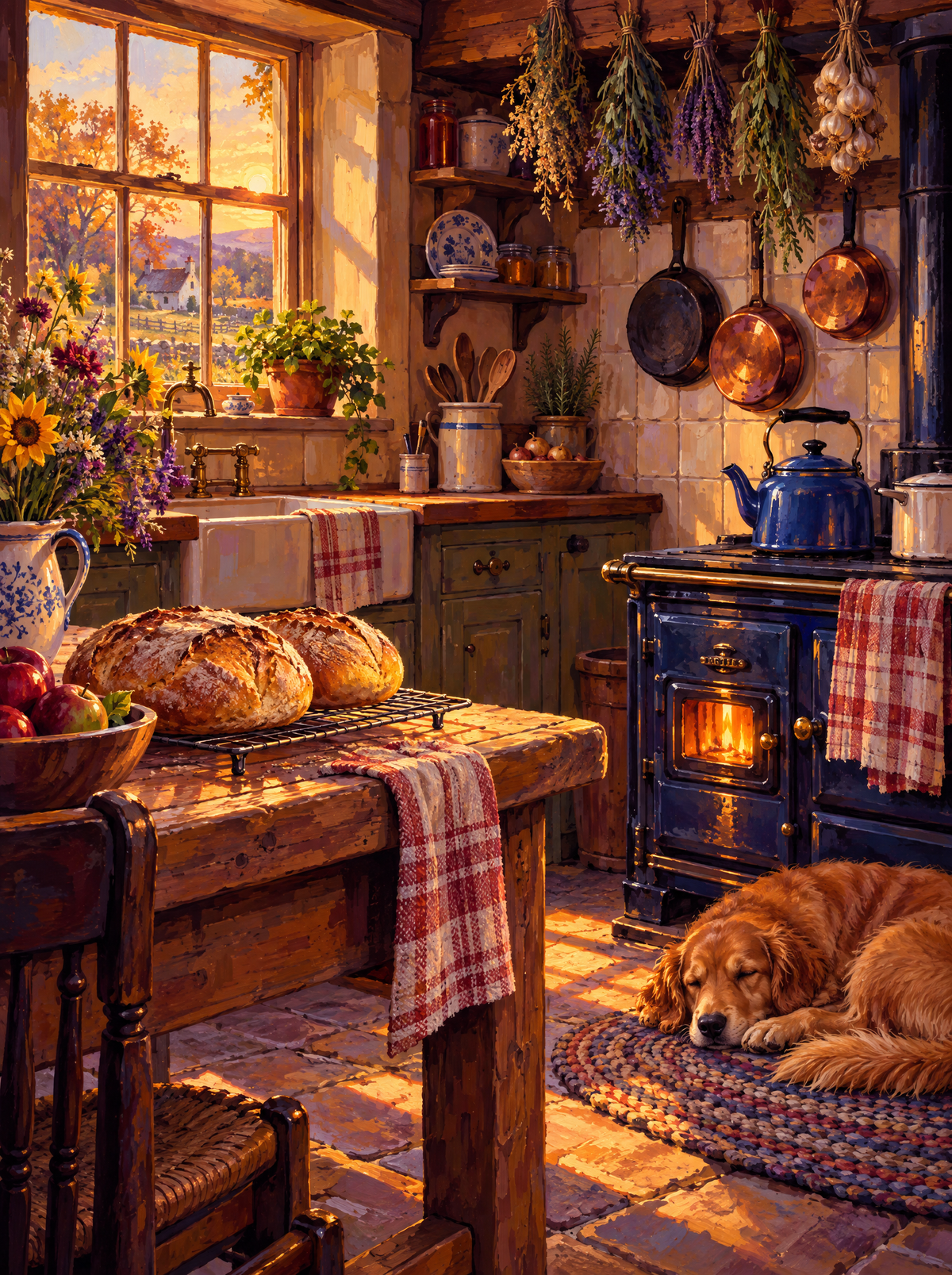 Sunday Bread And Sleeping Dog