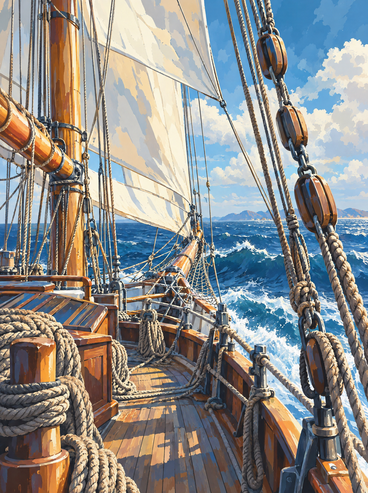 Tall Ship Foredeck Rigging
