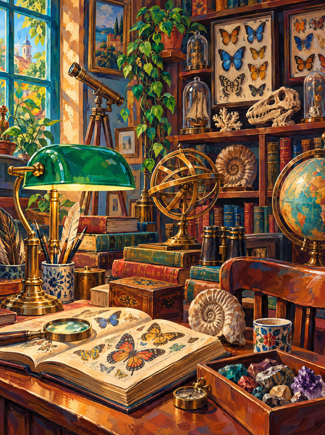 The Butterfly Collector's Study (150 Color Diamond Painting)