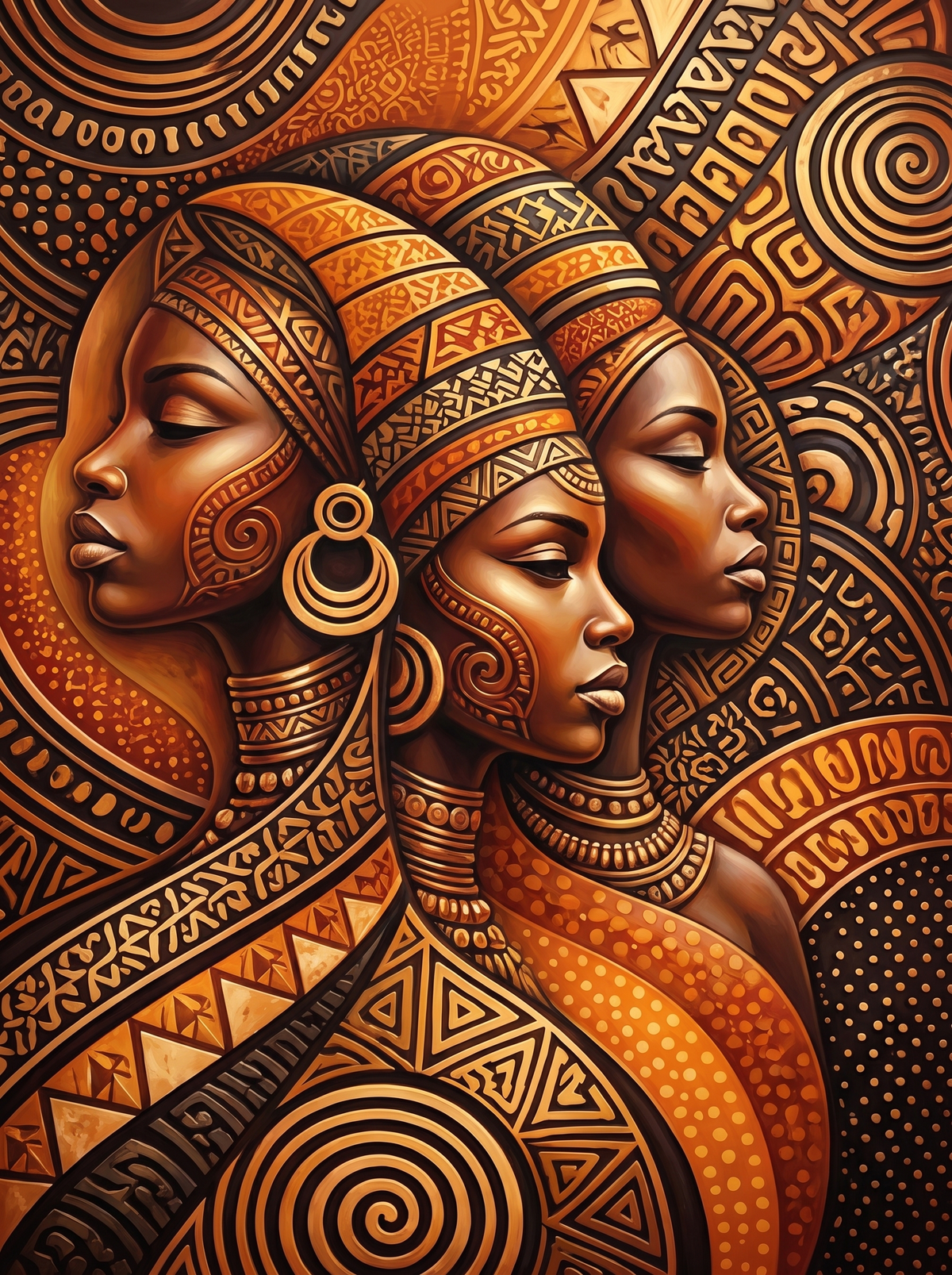 Three Profiles In Copper