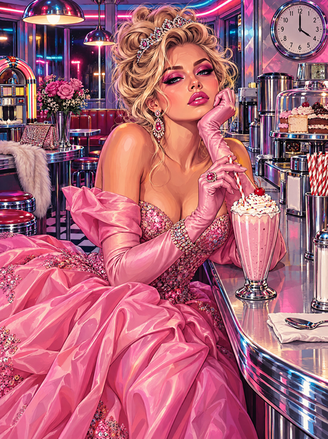 Tiara And Strawberry Milkshake
