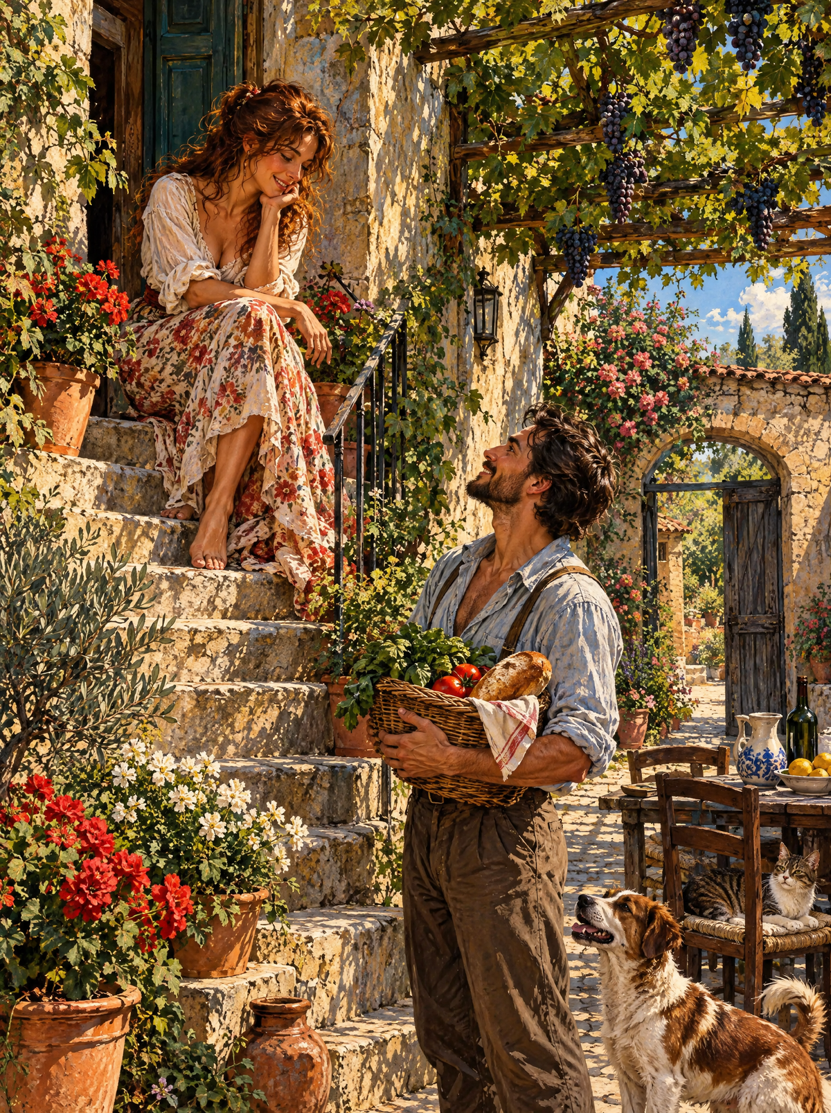 Tuscan Courtyard Courtship