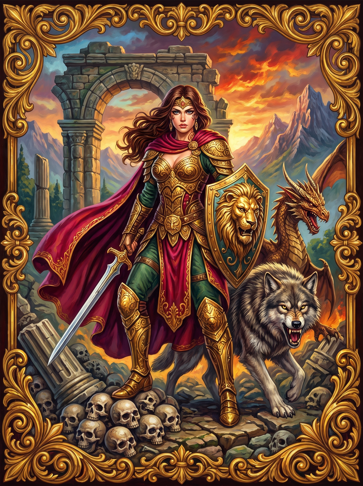 Warrior Queen And Her Wolf