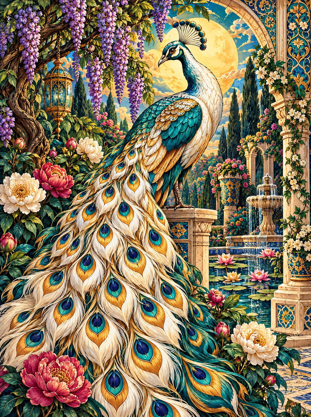White Peacock Wisteria Garden