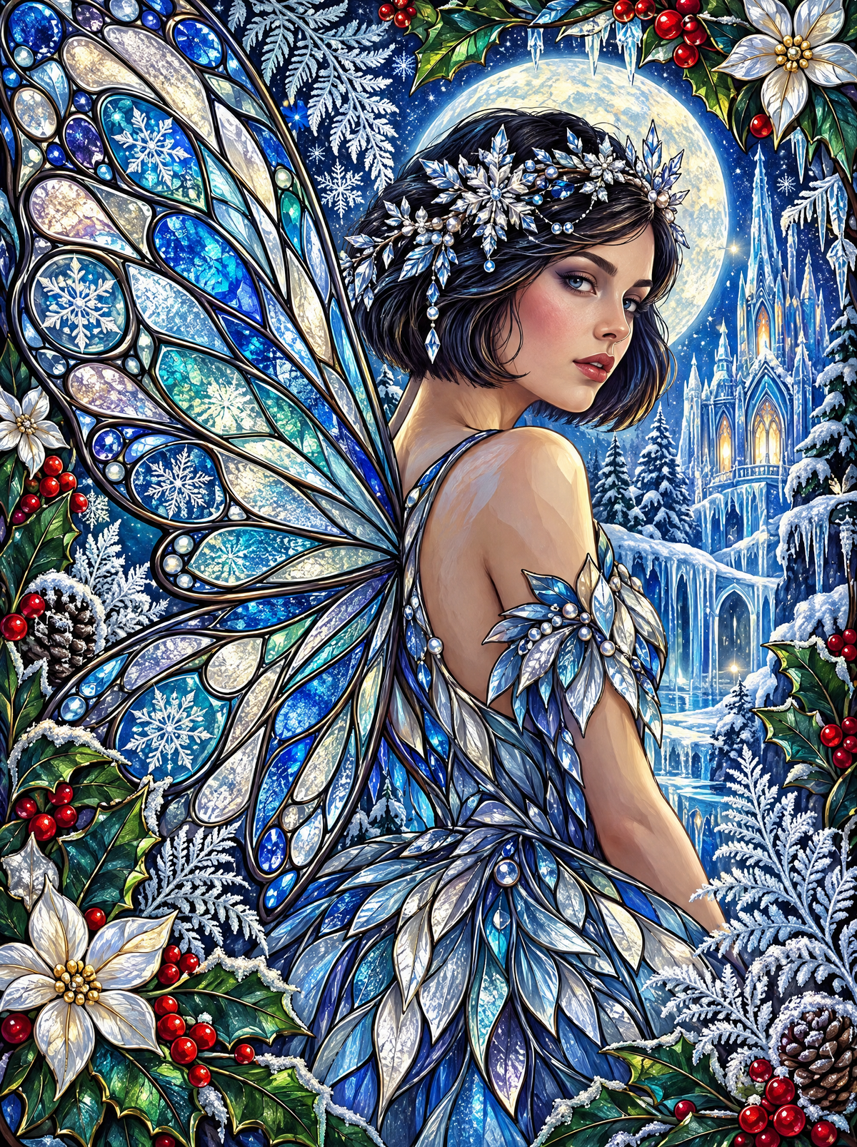 Winter Frost Stained Glass Fairy