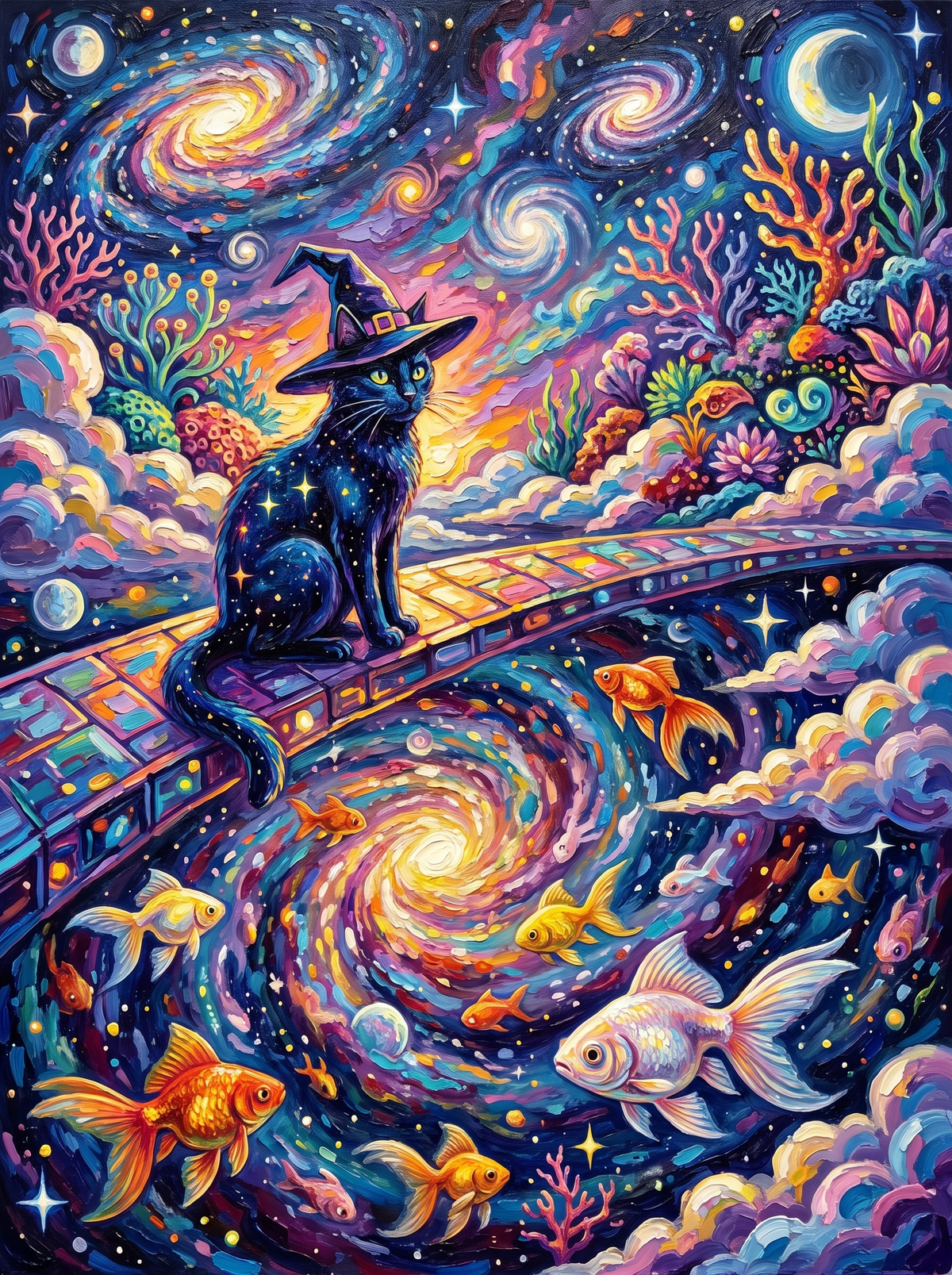 Witch Cat And Cosmic Goldfish
