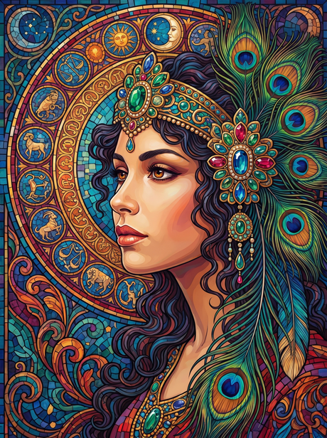 Zodiac Mosaic Profile (150 Color Diamond Painting)