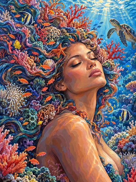 Coral Reef For Hair (150 Color Diamond Painting)