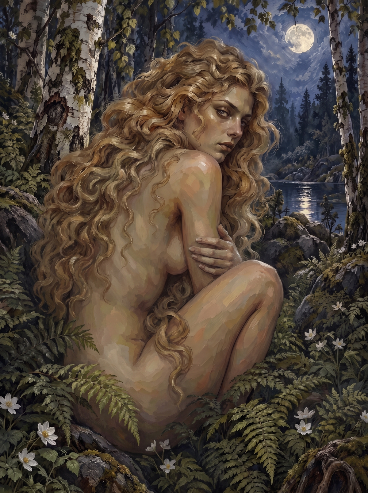 Golden Curls In The Ferns