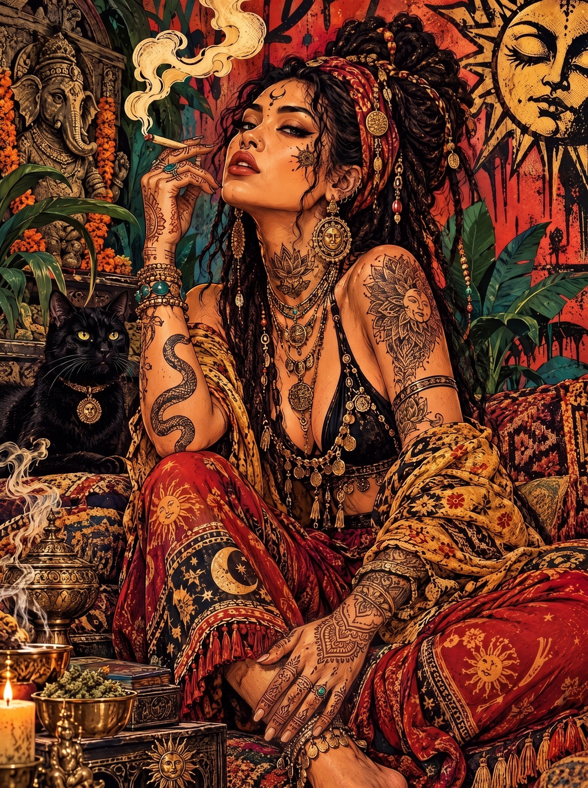 Henna, Smoke And Sun Tapestry