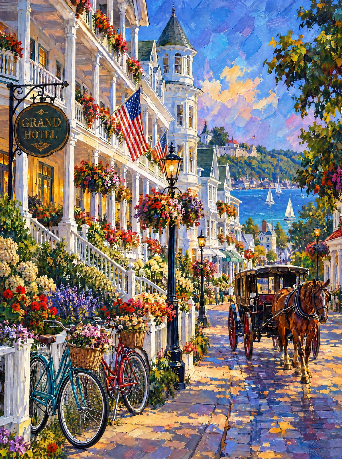 Horse Carriage Past The Grand Hotel