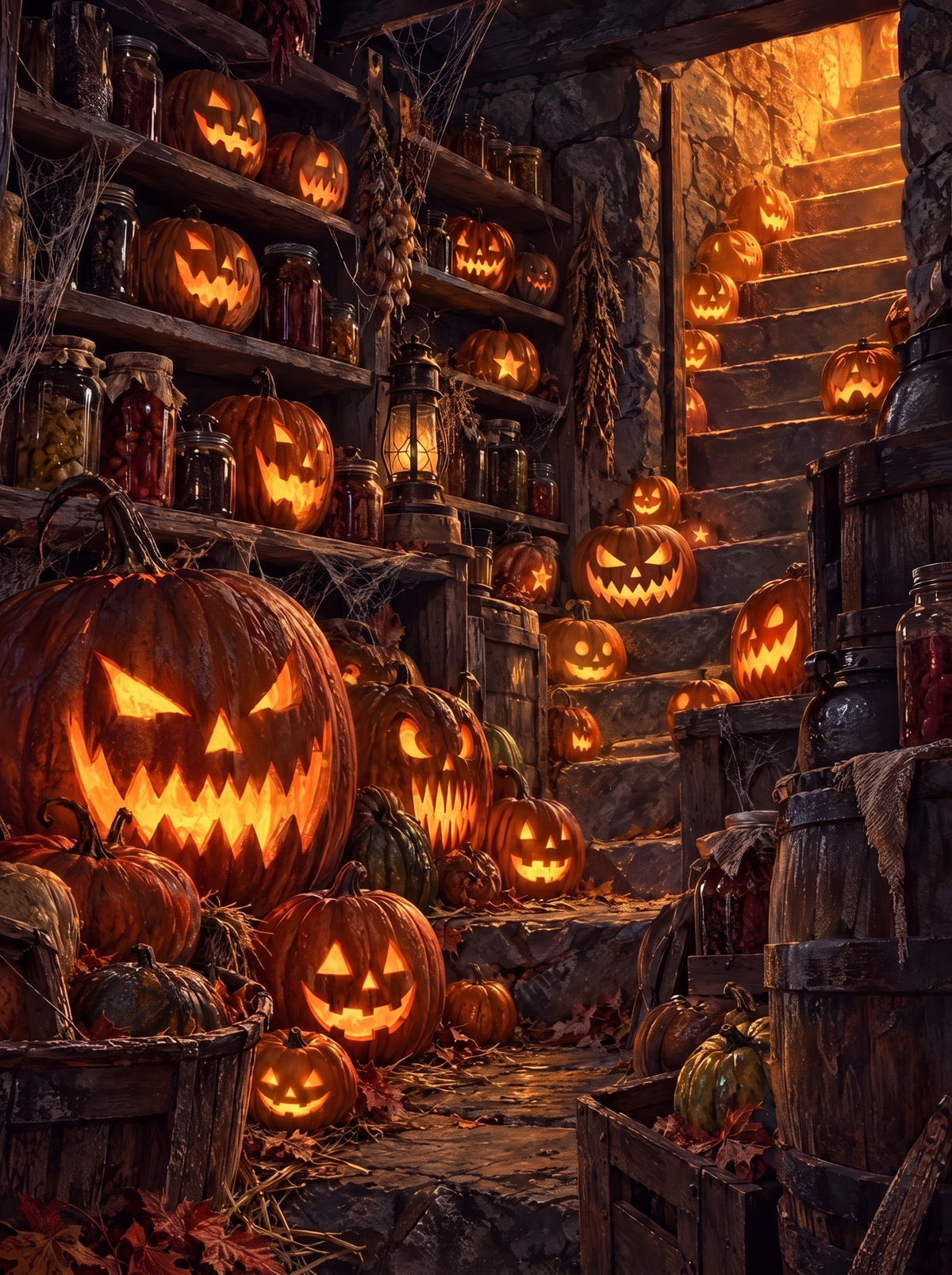 Jack O Lantern Cellar Stairs