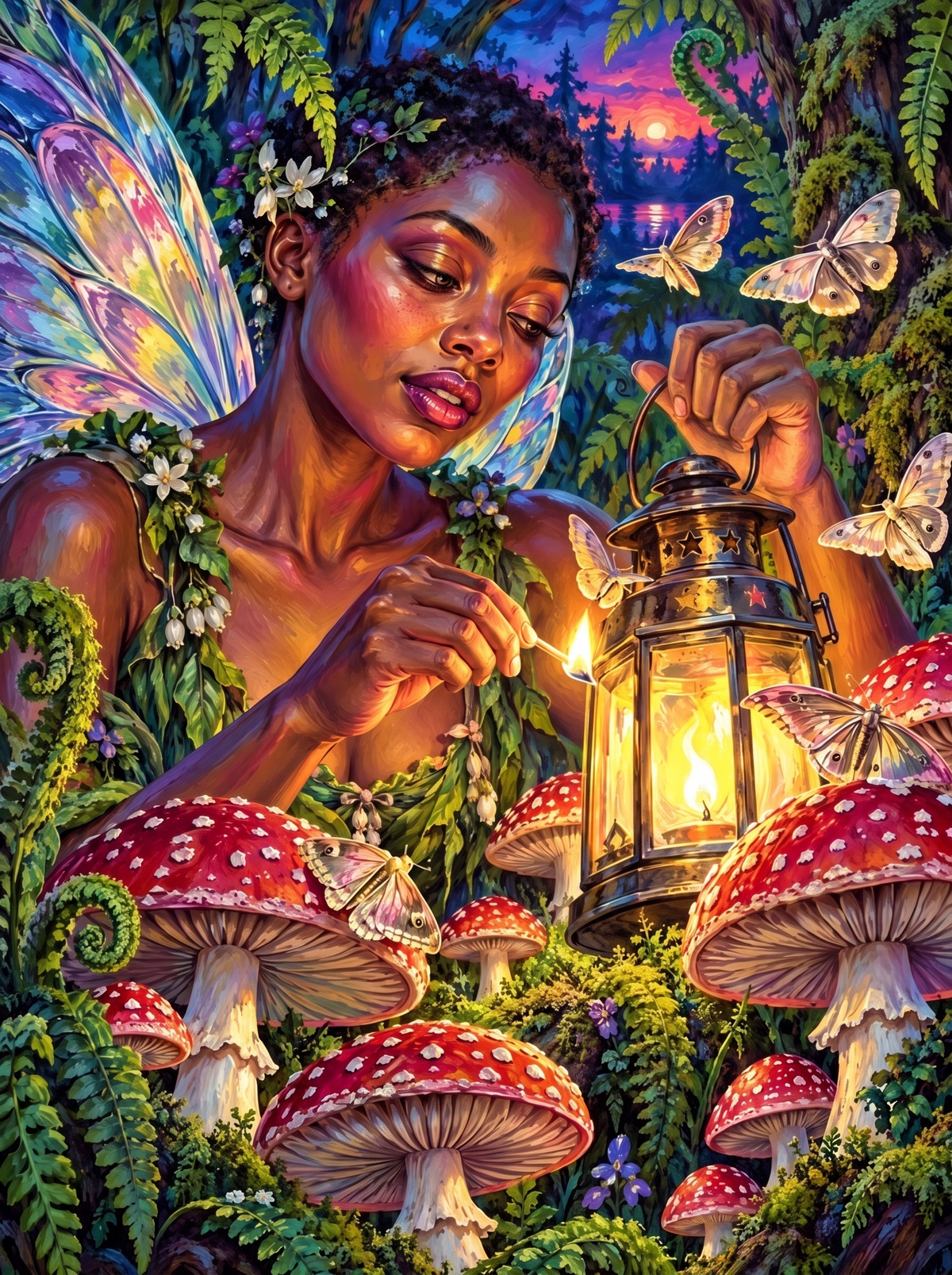 Lighting The Mushroom Lantern